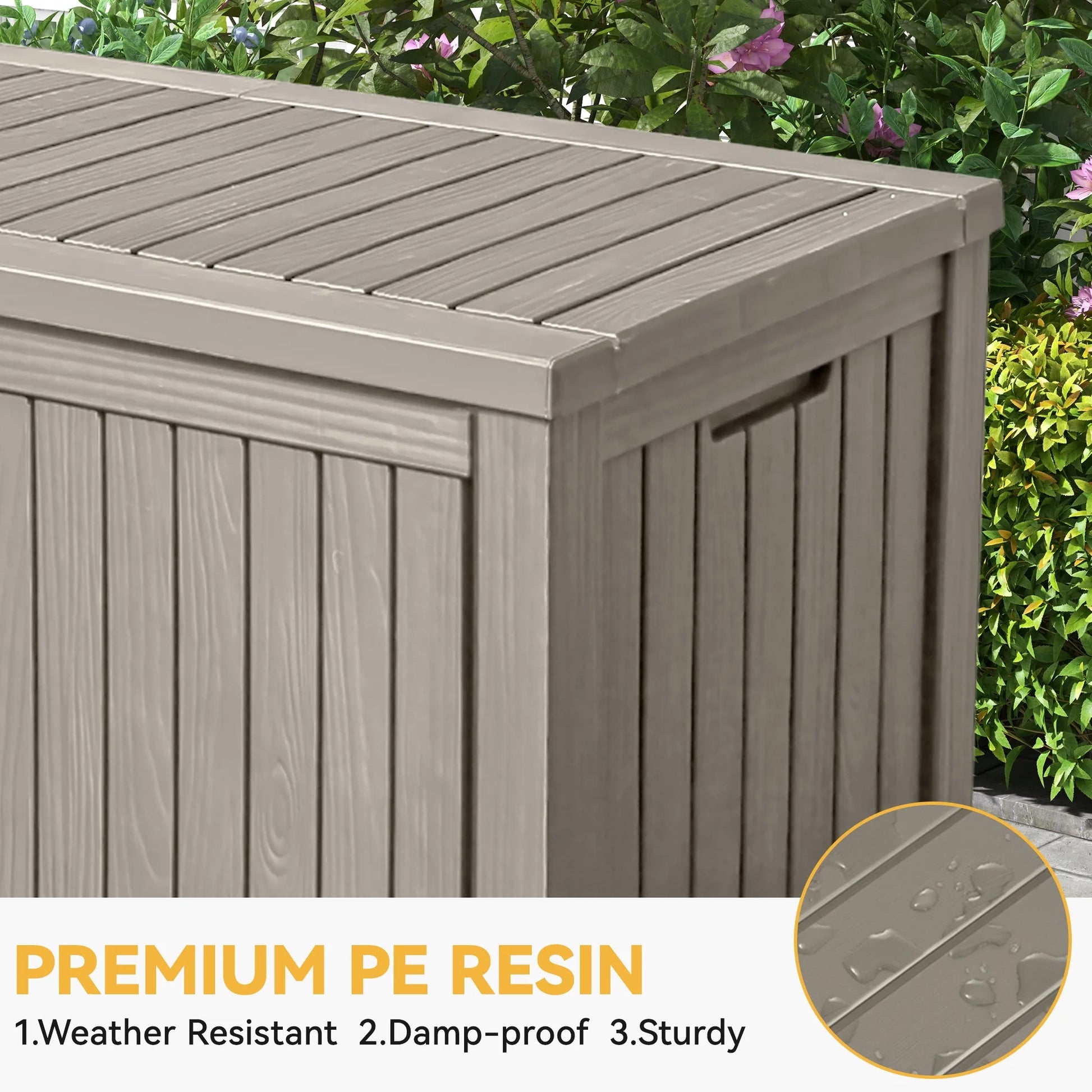 Uforic 150 Gallon Outdoor Storage Deck Box , Large Outdoor Storage Organized w/Divider,for Patio Furniture,Garden Tools, Black