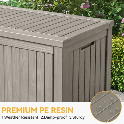 Uforic 150 Gallon Outdoor Storage Deck Box , Large Outdoor Storage Organized w/Divider,for Patio Furniture,Garden Tools, Black