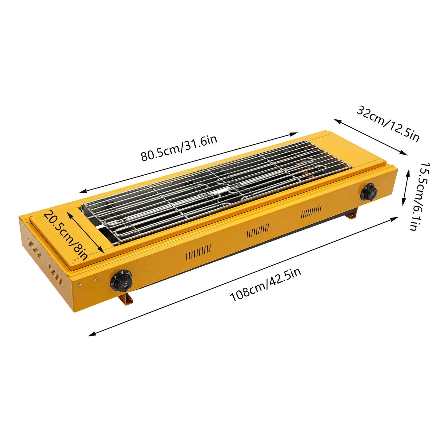 SC-D110 Rectangular Countertop BBQ Grill 50-300° C/122-572° F Electric Barbecue Grill 3000W 110V/60Hz for Barbecues, Parties, Decks, Patios, Restaurants
