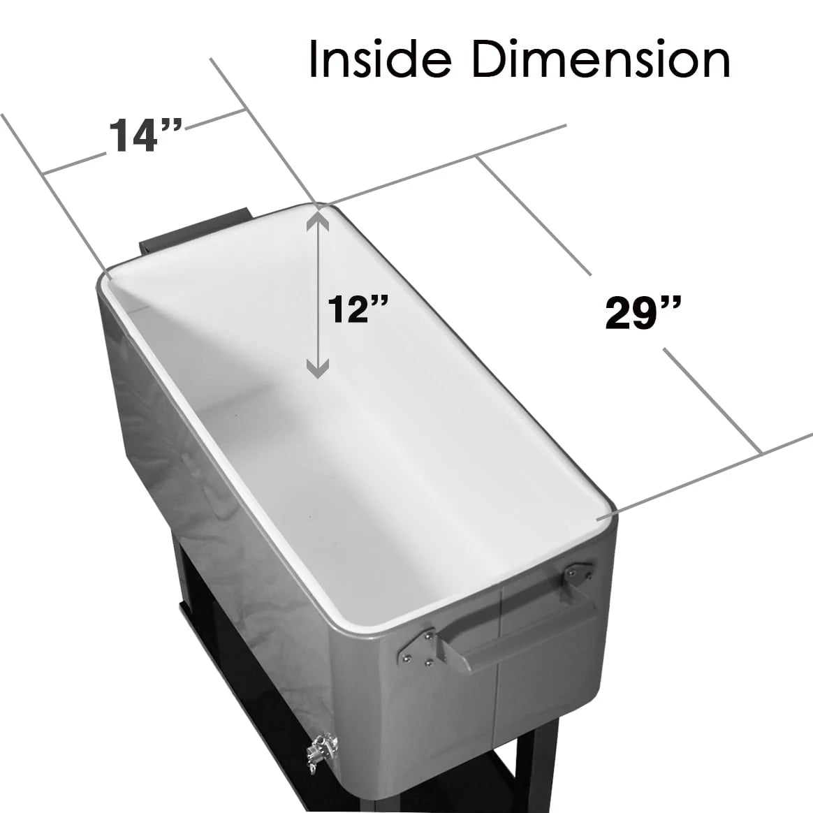 Clevr 80 Quart Quart Rolling Cooler Ice Chest Patio Outdoor Picnic Portable