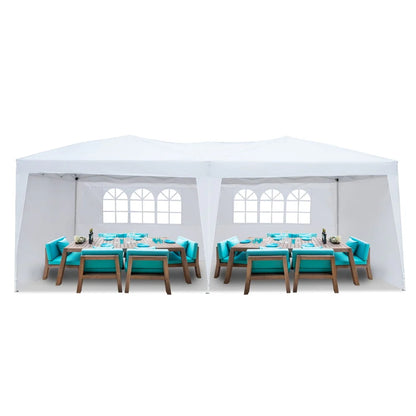 Zimtown 10' x 20' Ez Pop Up Party Tent Patio Wedding Canopy Gazebo Pavilion Car Tent W/4 Side Walls