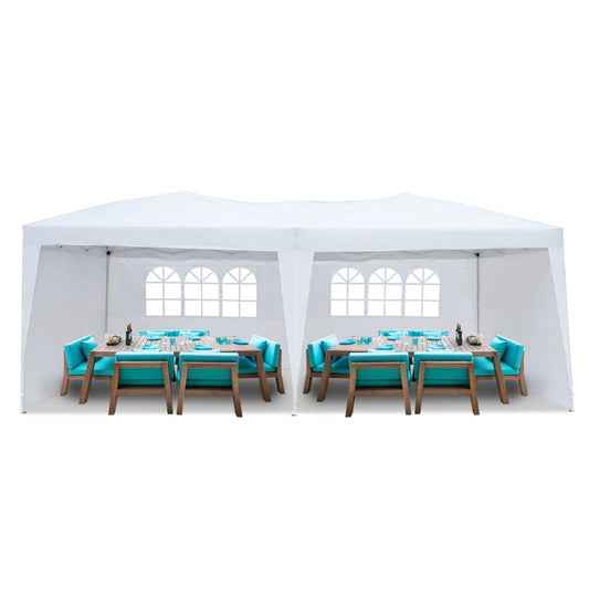 Zimtown 10' x 20' Ez Pop Up Party Tent Patio Wedding Canopy Gazebo Pavilion Car Tent W/4 Side Walls