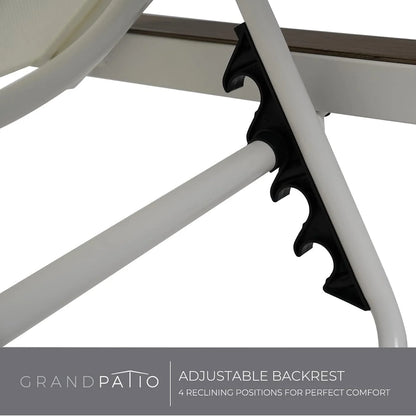 Grand Patio Steel 4 Adjustable Position and Portable Wheels Outdoor Chaise Lounge - Set of 2
