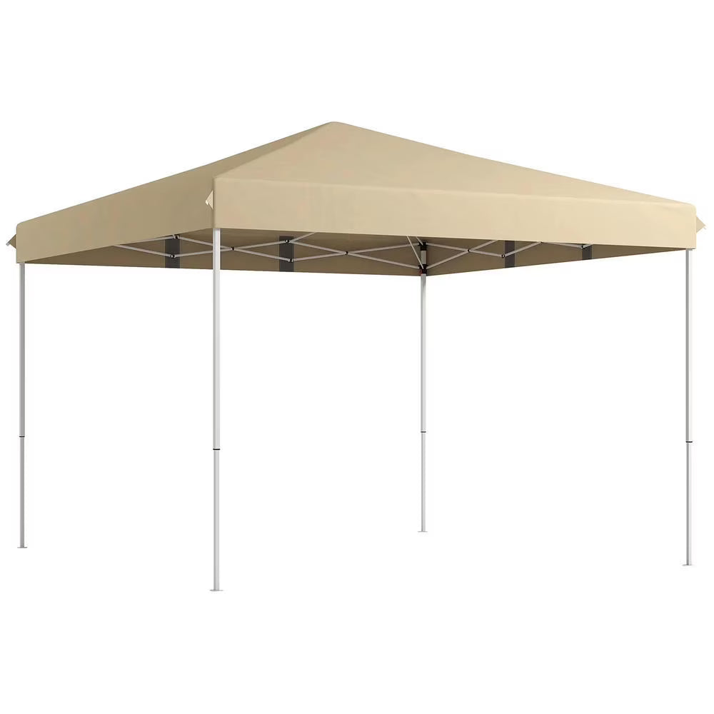 GVN Backyard Garden Canopy, Camping Canopy Screen Tent,13' x 13' Pop Up Canopy Tent with Height Adjustable, Carry Bag for Outdoor, Garden, Patio, Beige