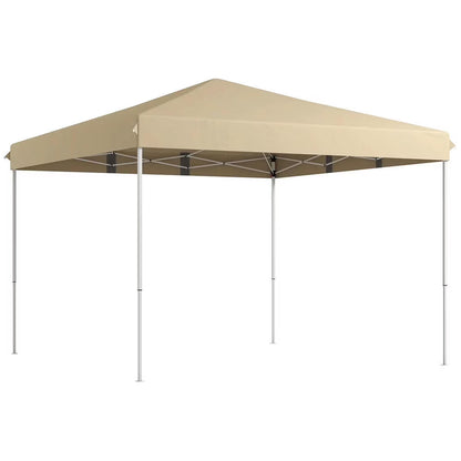 GVN Backyard Garden Canopy, Camping Canopy Screen Tent,13' x 13' Pop Up Canopy Tent with Height Adjustable, Carry Bag for Outdoor, Garden, Patio, Beige