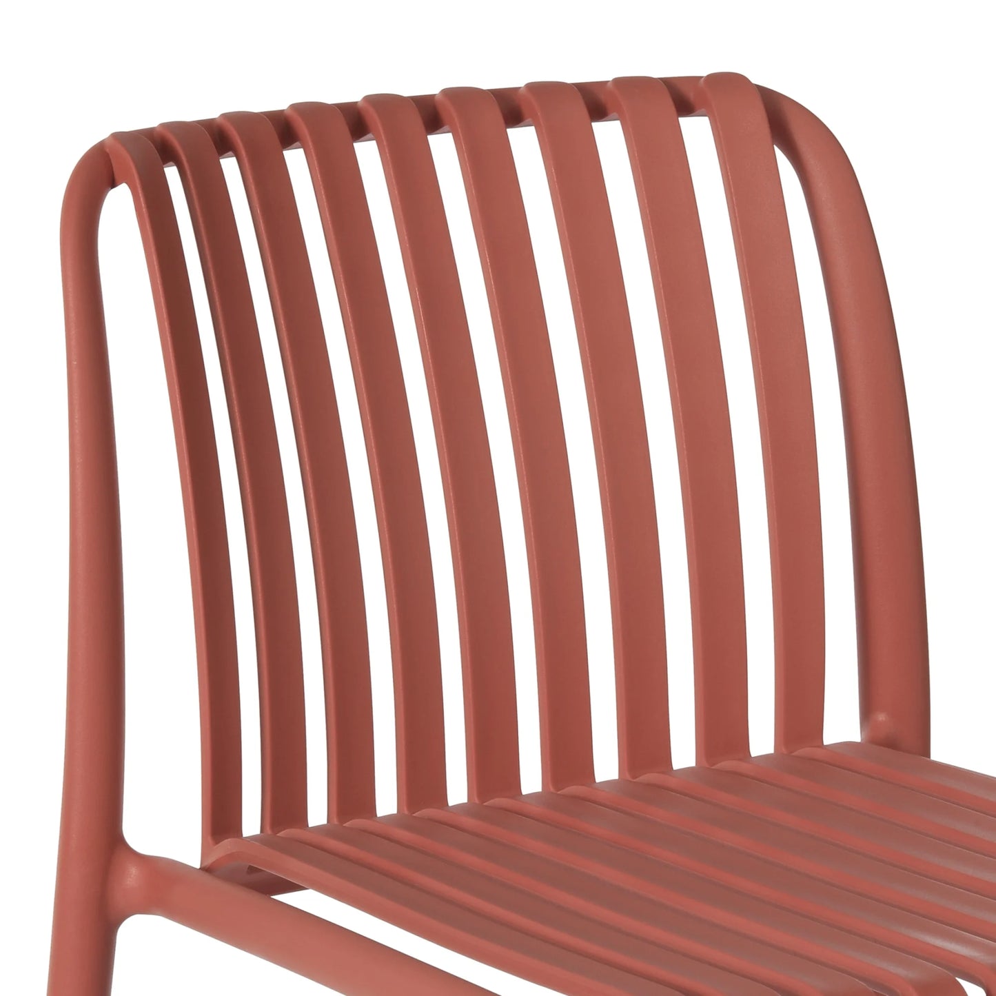 WestinTrends Playa 29.5" Outdoor Modern Polypropylene Plastic Patio Bar Height Stools (Set of 2), Red
