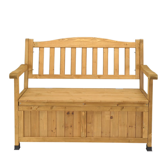 Zimtown Outdoor Storage Bench Deck Box for Patio Furniture, Front Porch Decor,Yellow