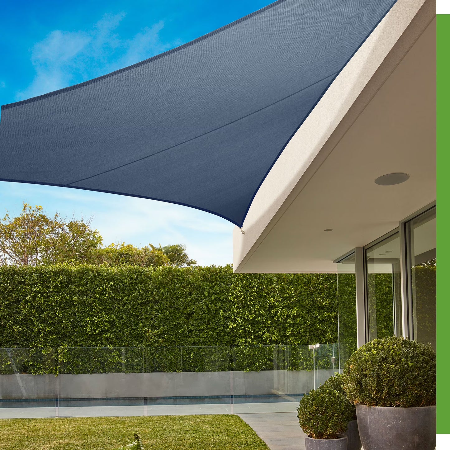 Coolaroo Premium Outdoor Sun Shade Sail with Hardware Kit 95% UV Block Protection for Backyard, Garden, Patio, 16'5" Triangle, Stone