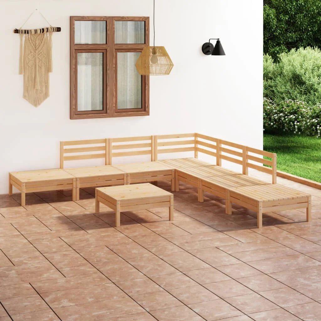 vidaXL 8 Piece Patio Lounge Set Solid Pinewood