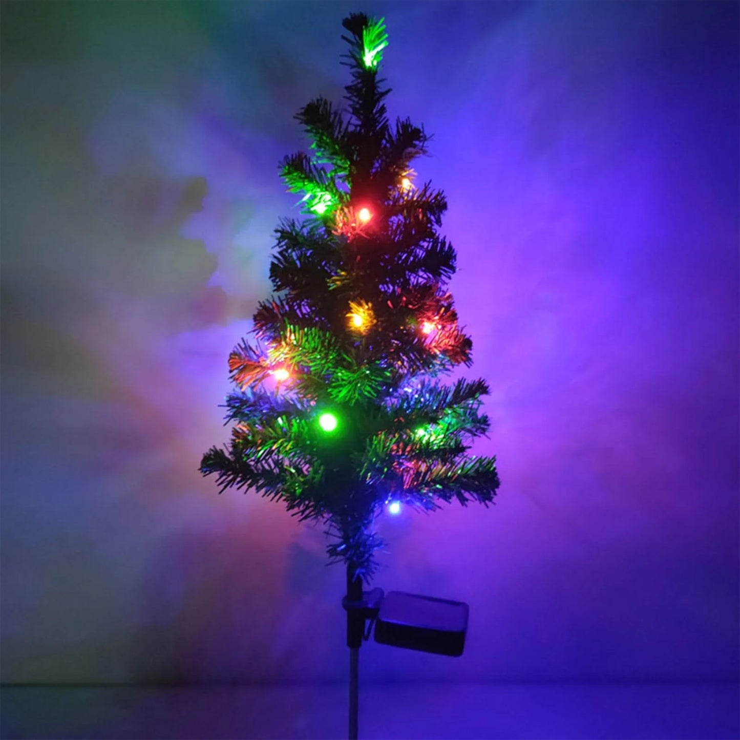 SDJMa Solar Christmas Tree Lights Garden Outdoor Waterproof,Solar Yard Decoration Light, Solar Stake Decor Lights, Solar Xmas Decorative Multi-Color Flickering Pine Lights for Patio Lawn Pathway