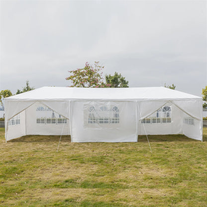 Cfowner 10'x30' 7 Sides Party Tent, Wedding Canopy Tent, Outdoor Patio Folding Gazebo Canopy, White