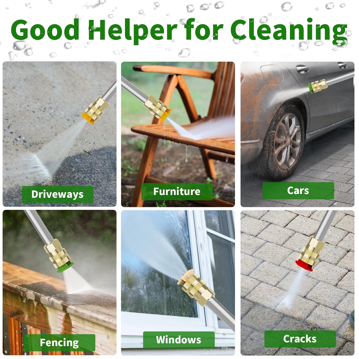 Vipuse Electric Pressure Washer, 4200 PSI Max.2.8GPM Power Washer with 23ft Hose/4 Nozzles/400ML Foam Cannon, Clean Tool for Cars/Fences/Patios/Floor