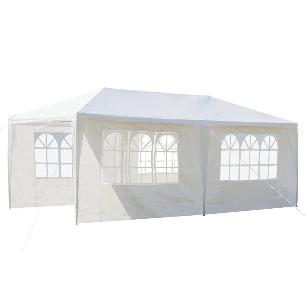 10'X20' Outdoor Party Tent with 4 Removable Sidewalls, Waterproof Canopy Patio Wedding Gazebo, White