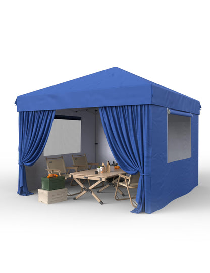 Pinypikaka 10x10 Ft Pop up Canopy Tent with 210D Oxford Fabric, Instant Portable Shelter with 4Pcs Sidewalls 4 Sandbags for Patio Outdoor Activities