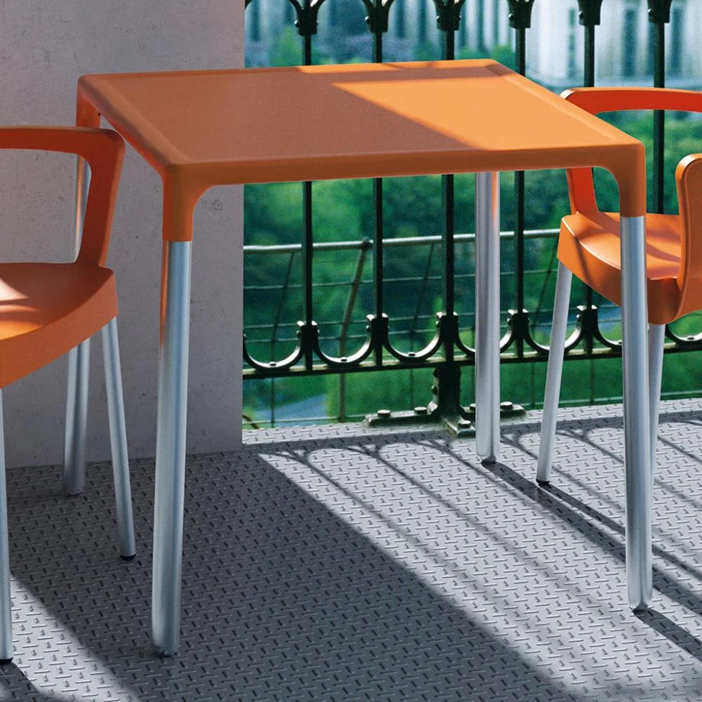 Compamia Mango 28" Aluminum Patio Dining Table in Orange
