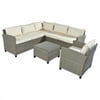 Segmart 4 Piece Rattan Wicker Patio Furniture, Outdoor Conversation Set with Storage Ottoman, All-Weather Rectangle Patio Sofa Wicker Set with Cushions for Backyard Garden Pool