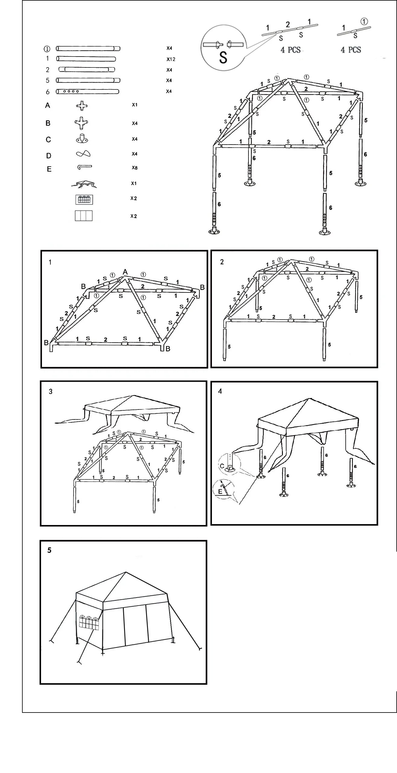 10'x10' Gazebo Waterproof Outdoor Canopy Patio Tent Party Tent for Wedding BBQ Cater, Blue