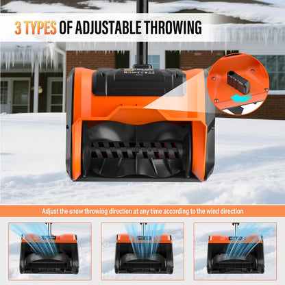 20V Cordless Electric Snow Shovel, 10-Inch Battery Powered Snow Shovel with 4.0Ah & Charger, Lightweight for Decks, Patios, and Walkways