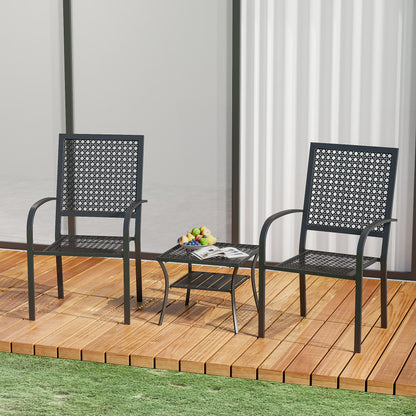 Patio Bistro Set, Bistro Table and Chairs Set of 2, Outdoor Bistro Set for 2