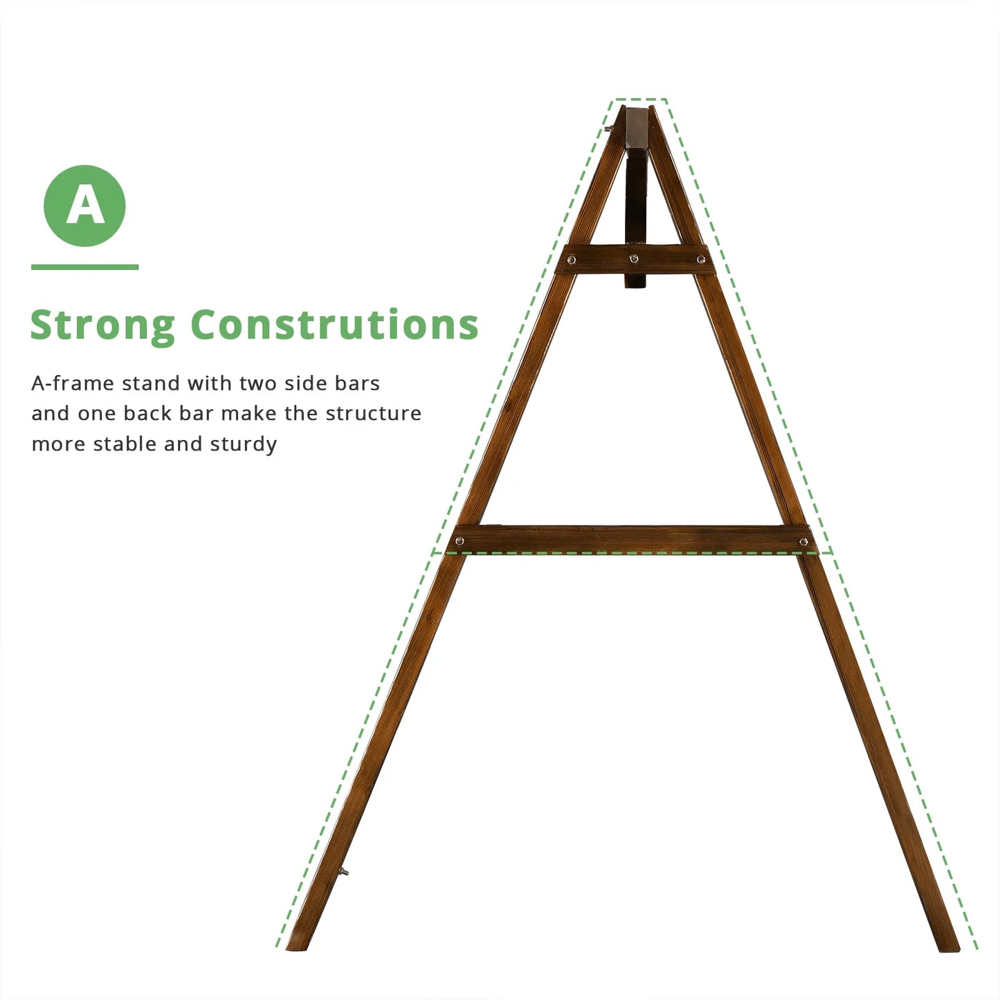 OverPatio Swing Frame Wooden Porch Swing Stand A-Frame 600lbs Capacity