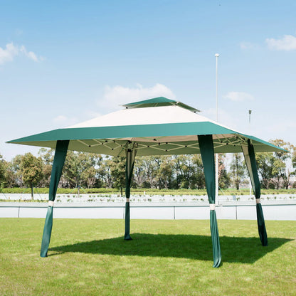 Topbuy 13'x13'Folding Gazebo Canopy Patio Outdoor Tent Party Shade Shelter Green