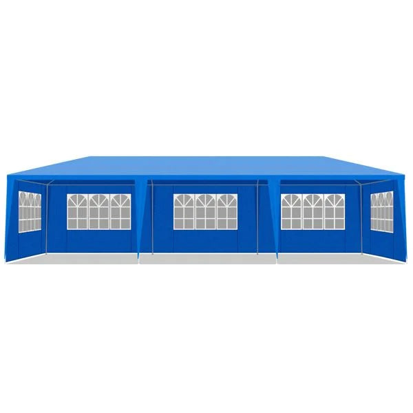 10'x30' Blue Outdoor Party Tent with 8 Removable Sidewalls - Waterproof Canopy Sturdy Frame Patio Wedding Gazebo for Outdoor Events Gatherings Backyard Celebrations