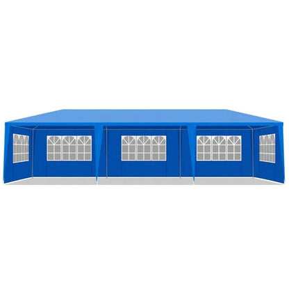 10'x30' Blue Outdoor Party Tent with 8 Removable Sidewalls - Waterproof Canopy Sturdy Frame Patio Wedding Gazebo for Outdoor Events Gatherings Backyard Celebrations