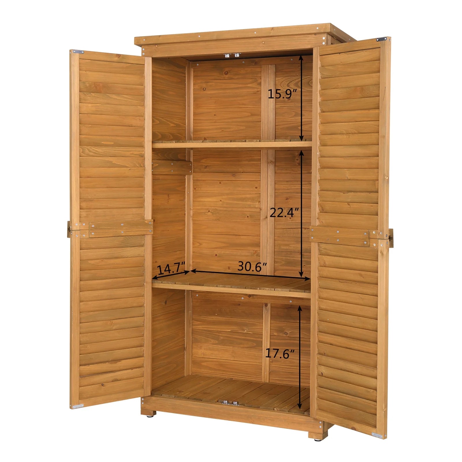 Winado 63'' Garden Shed Tool Storage Cabinet Outdoor Shed w/Asphalt Roof for Patio Backyard