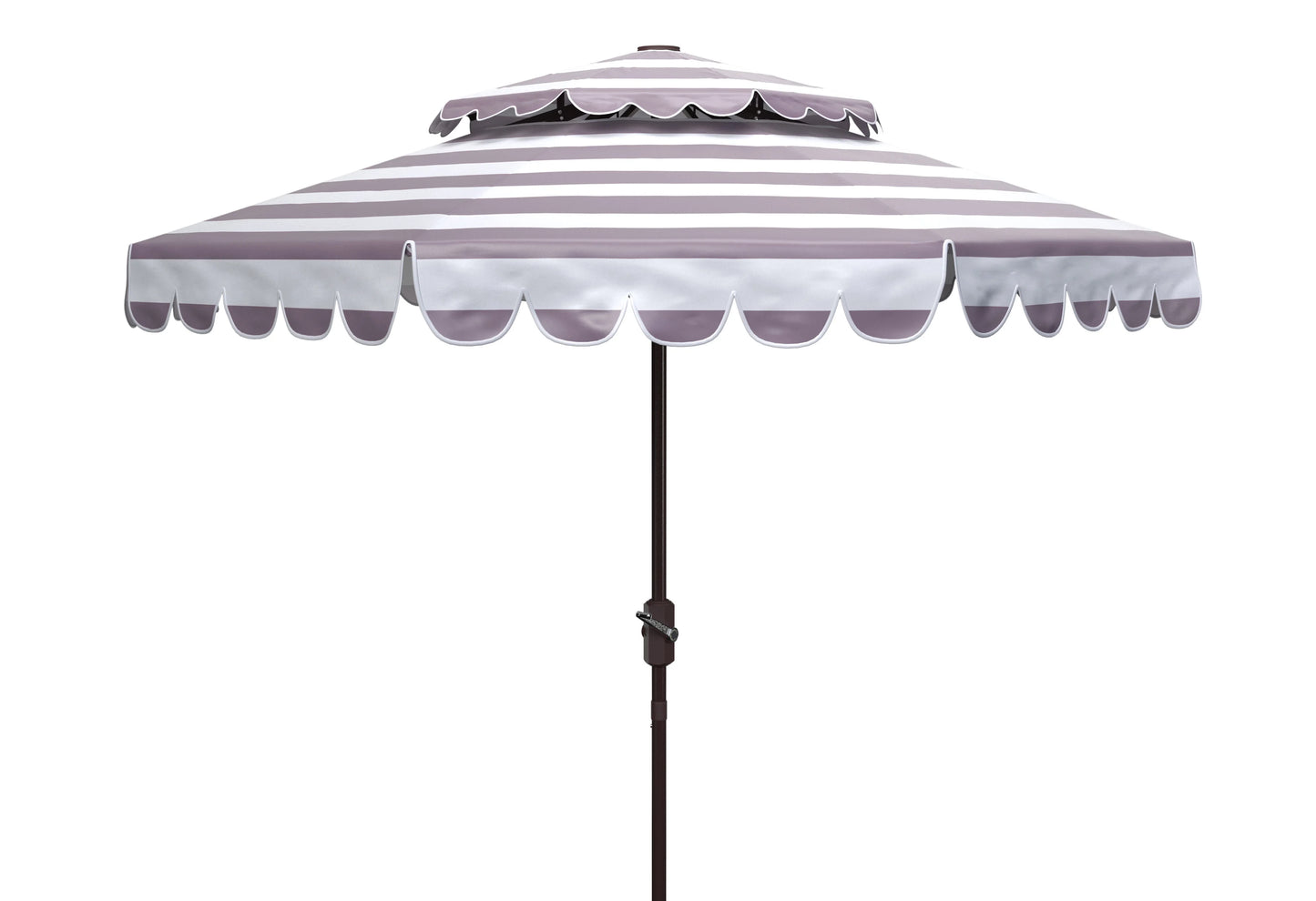 Safavieh Vienna 9' Market Crank Double Top Patio Umbrella, Grey/White