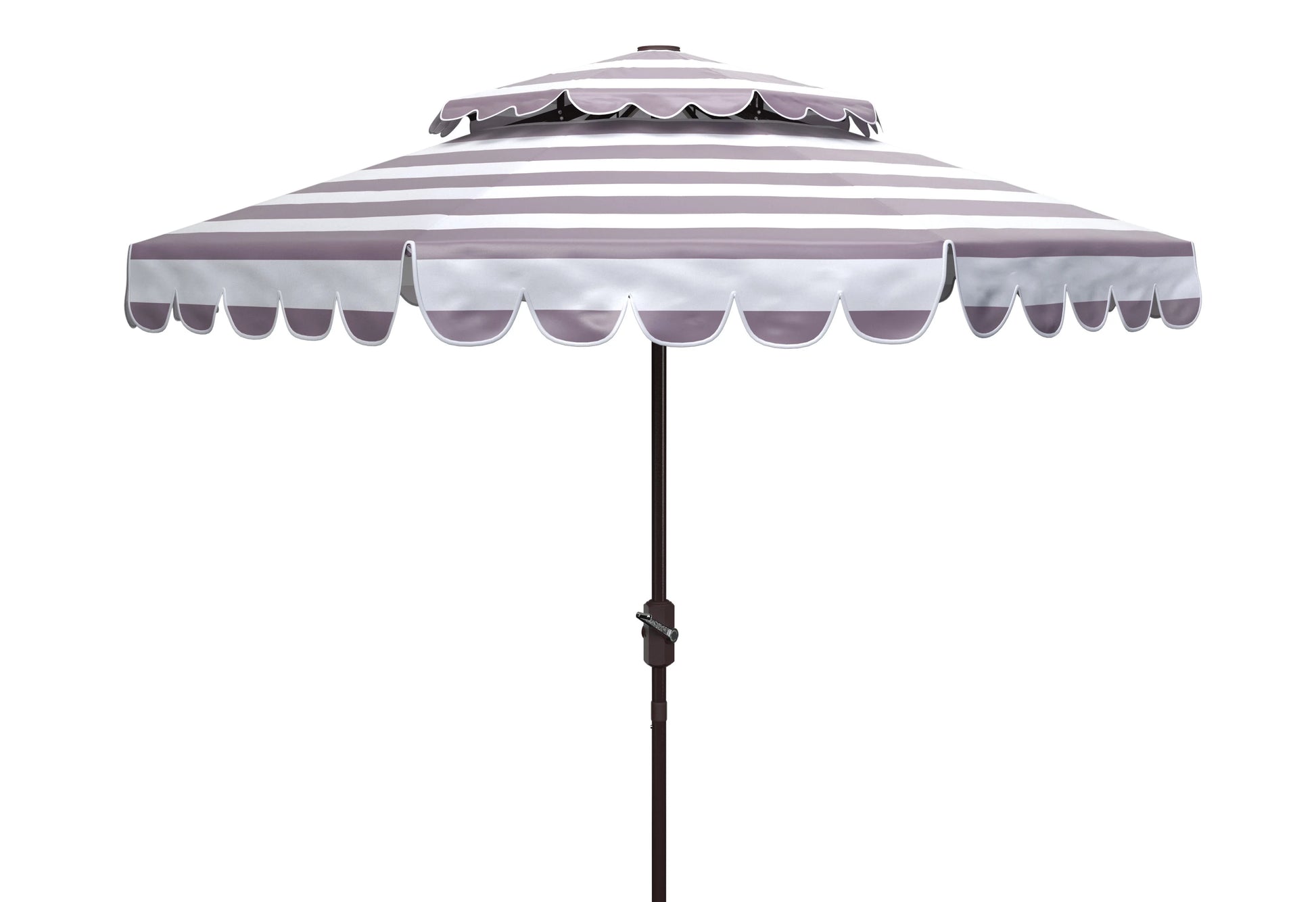 Safavieh Vienna 9' Market Crank Double Top Patio Umbrella, Grey/White