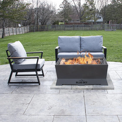 Blue Sky Outdoor Living Rectangle Steel Peak Smokeless Patio Fire Pit, Black
