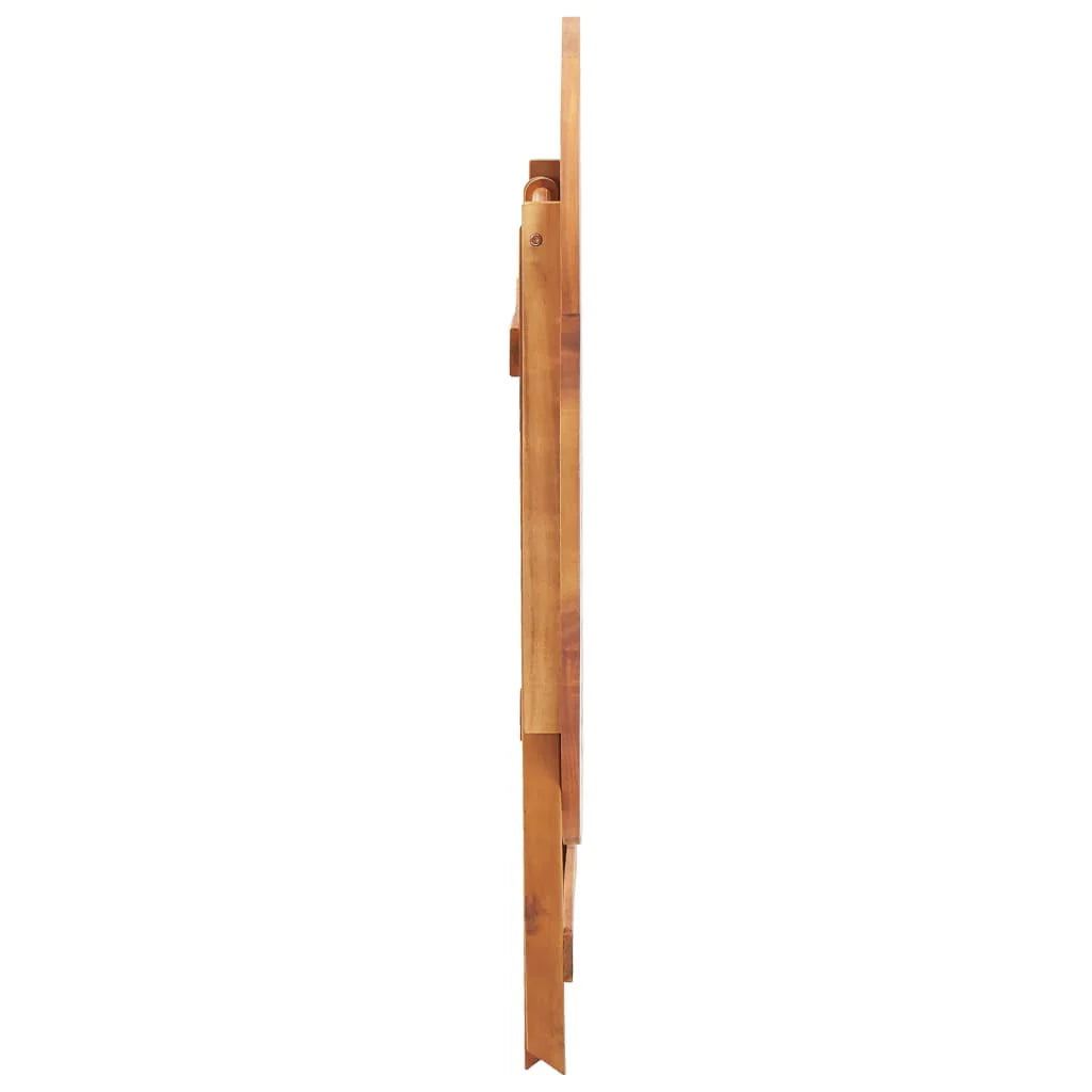 Topcobe 35.4" x 29.5" Solid Acacia Wood Bistro Table with A Umbrella Hole for Garden Patio, Brown