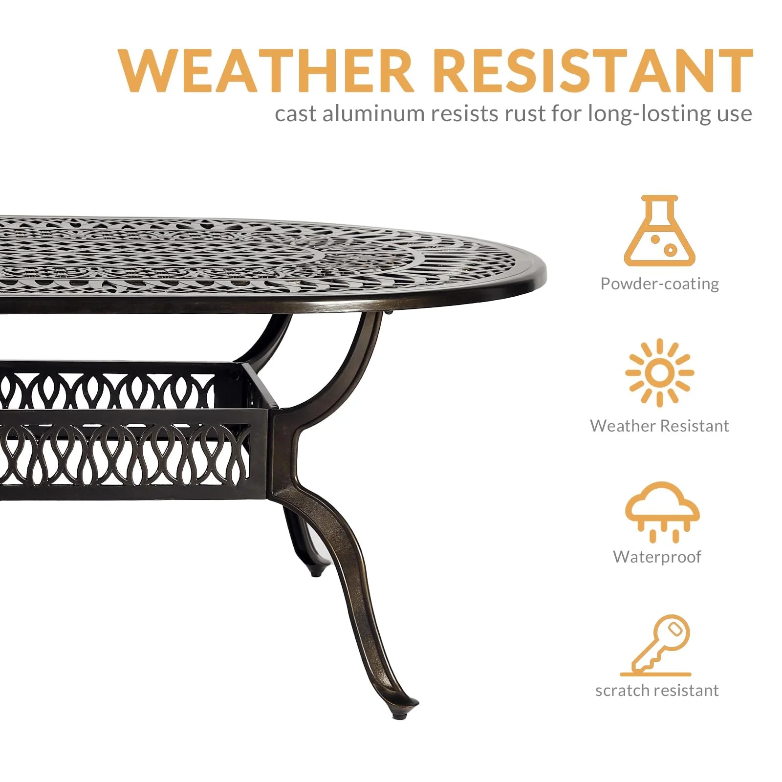 9-Piece Patio Dining Set, Outdoor Patio Table and Chair Set of 84? Oval Cast Aluminum Dining Table with Umbrella Hole and 8 Outdoor Dining Cushion Chairs, Patio Funiture Set for Garden, Navy