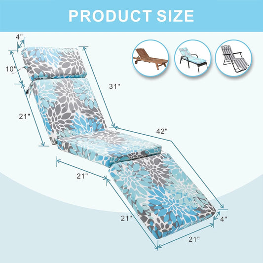 **outdoor chaise lounge cushion 73 inch, tri-folding patio chaise lounge chair cushions waterproof foldable thick lounge cushions outdoor furniture easy receive poolside garden