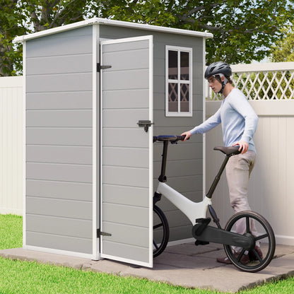 Lofka 6 x 4 FT Galvanized Metal Outdoor Storage Shed with Double Lockable Doors and Air Vents for Patio, Garden, Backyard, Lawn, Dark Gray