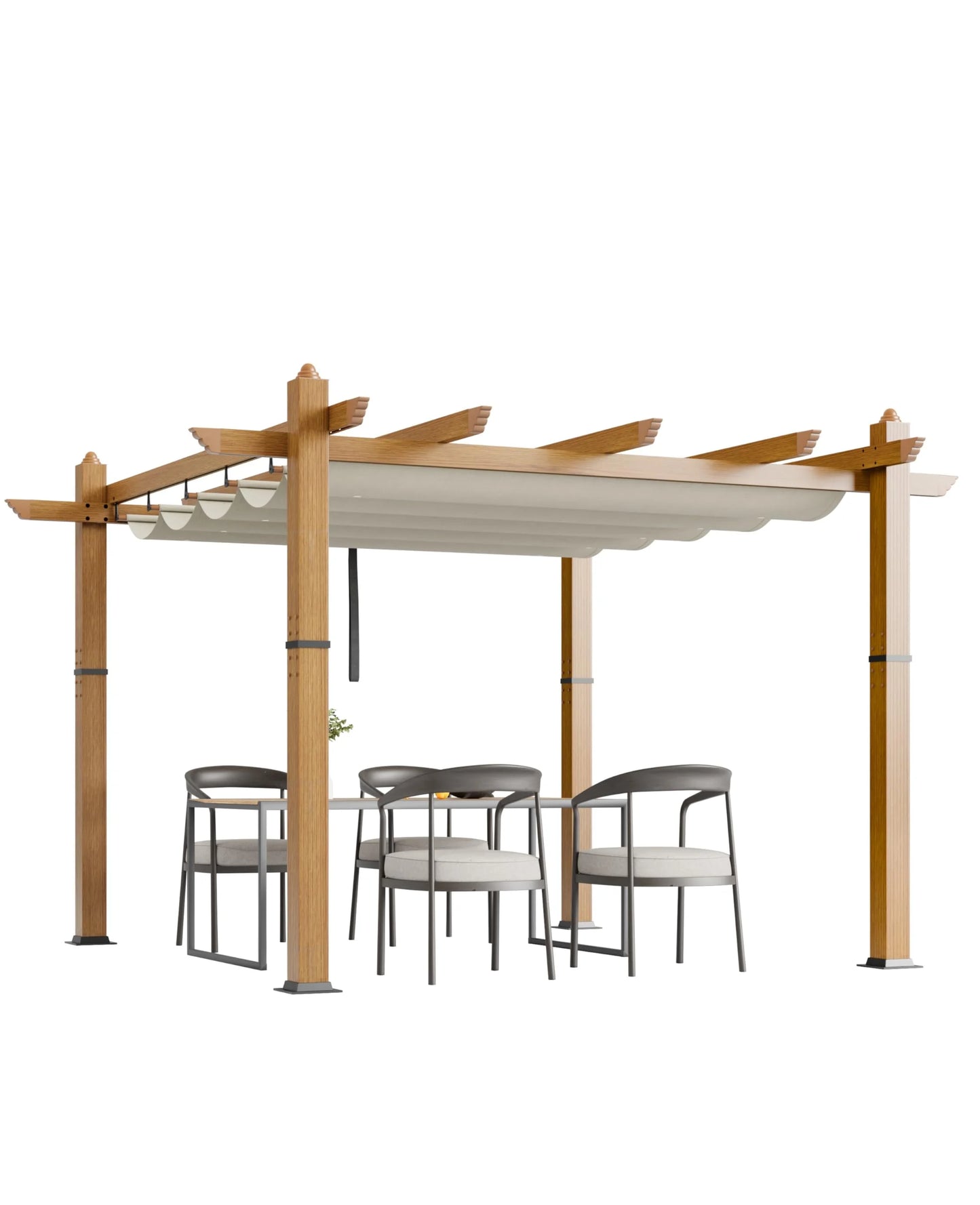 Huisuilinss Retractable Pergola,Aluminum Pergola,Outdoor Pergola,Metal Patio Pergola With Adjustable Canopy,Reinforced Frame Sun Shade Shelter For Backyard Porch Lawn Deck Garden