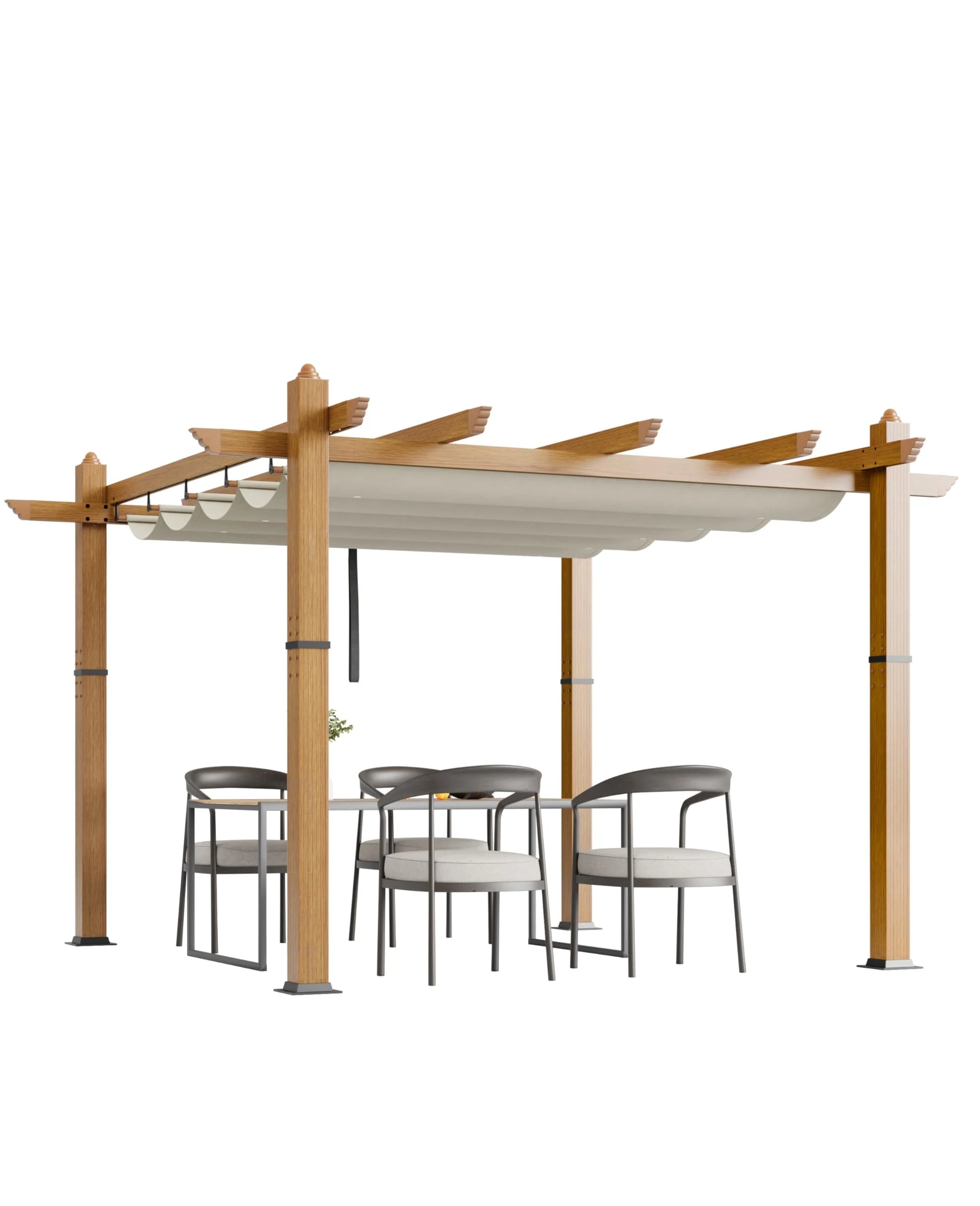 Huisuilinss Retractable Pergola,Aluminum Pergola,Outdoor Pergola,Metal Patio Pergola With Adjustable Canopy,Reinforced Frame Sun Shade Shelter For Backyard Porch Lawn Deck Garden