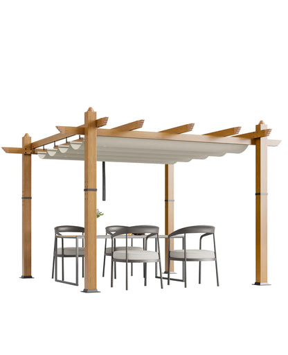 Huisuilinss Retractable Pergola,Aluminum Pergola,Outdoor Pergola,Metal Patio Pergola With Adjustable Canopy,Reinforced Frame Sun Shade Shelter For Backyard Porch Lawn Deck Garden