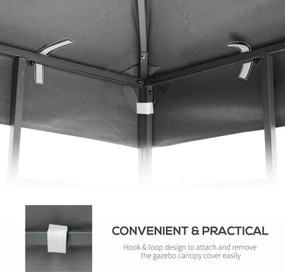 Ataucjin Outdoor Patio Gazebo Replacement Canopy With Air Vent For 2 Tier Outdoor Patio Garden Tent Frames 10x10 Ft (Frame Not Include)