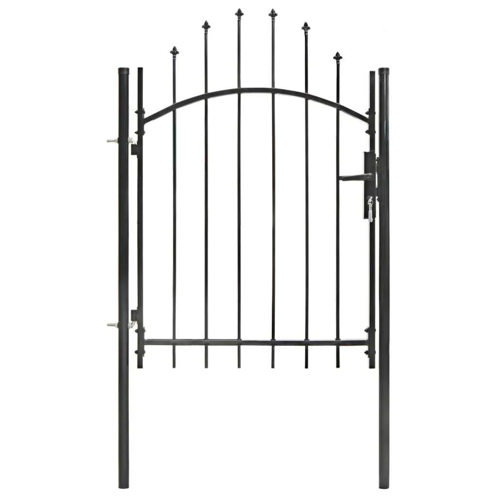 vidaXL Fence Gate Metal Fence Post Garden Gate for Outdoor Patio Lawn Steel