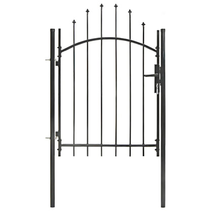 vidaXL Fence Gate Metal Fence Post Garden Gate for Outdoor Patio Lawn Steel