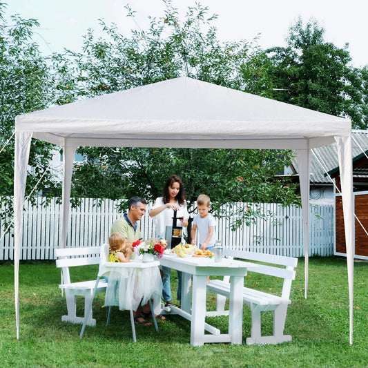Wedding Party Tent, SEGMART 10' x 10' Outdoor Canopy Tent without SideWalls, Upgraded White Backyard Tent for Outsides, Patio Gazebo Tent BBQ Shelter for Garden Camping Grill, LLL511