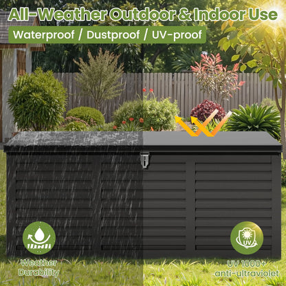 Outdoor Storage Box, 130GAL Waterproof Deck Box, Lockable Pool Patio Storage Indoor Toy Box, Outdoor Storage Bench for Porch, Max Load Weight 500LBS