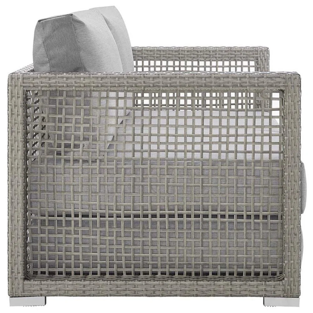Afuera Living Wicker Patio Loveseat in Gray