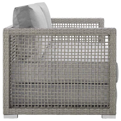 Afuera Living Wicker Patio Loveseat in Gray
