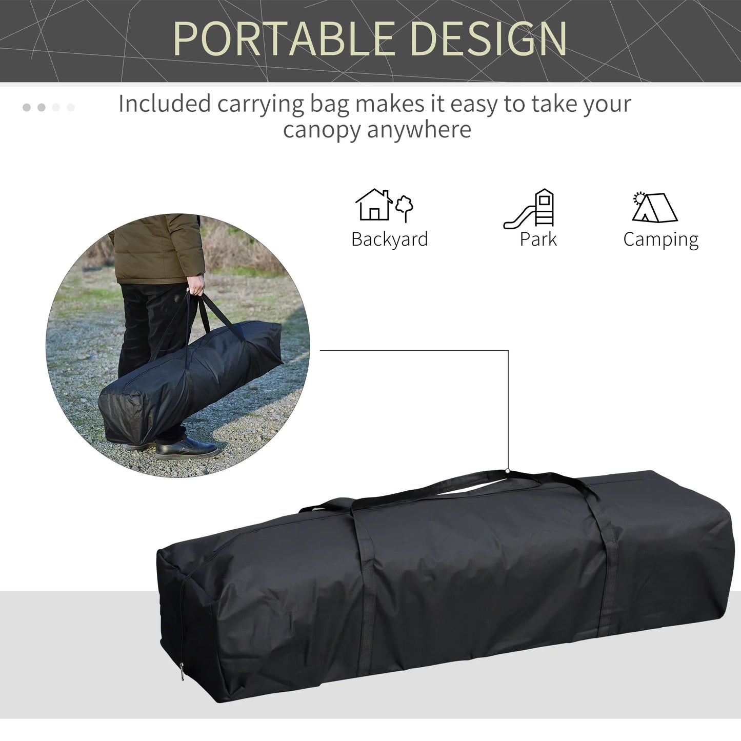 Outsunny 10' x 19' Pop Up Canopy with Easy Up Steel Frame, 3-Level Adjustable Height and Carrying Bag, Sun Shade Event Party Tent for Patio, Backyard, Garden, Blue