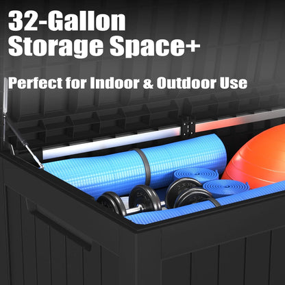 Vineego 230 Gallon Resin Deck Box Large Outdoor Storage for Patio Furniture, Garden Tools, Pool Supplies, Weatherproof and UV Resistant, Dark Black