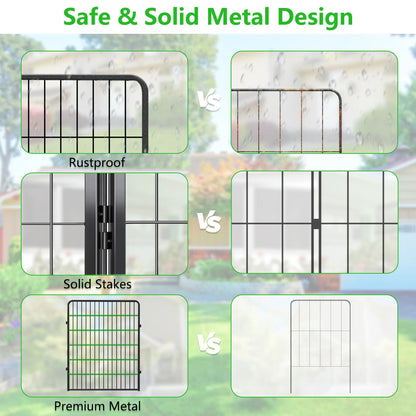 Jhsomdr Decorative Garden Fence 10 Panels Animal Barrier Fence 40" Height Metal No Dig Fence for Yard Patio