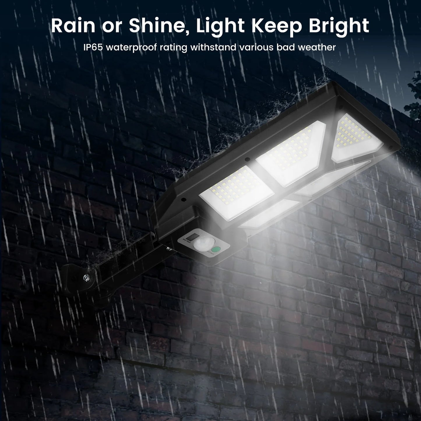 Thorfire 4 Pack Solar Street Light 196LED 800LM Motion Sensor Flood Light Waterproof 3 Lighting Modes for Outdoor Garden Yard Garage Patio