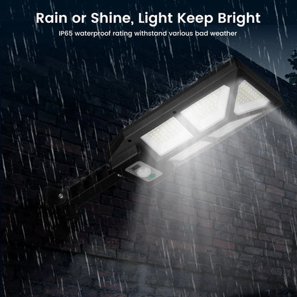 Thorfire 4 Pack Solar Street Light 196LED 800LM Motion Sensor Flood Light Waterproof 3 Lighting Modes for Outdoor Garden Yard Garage Patio
